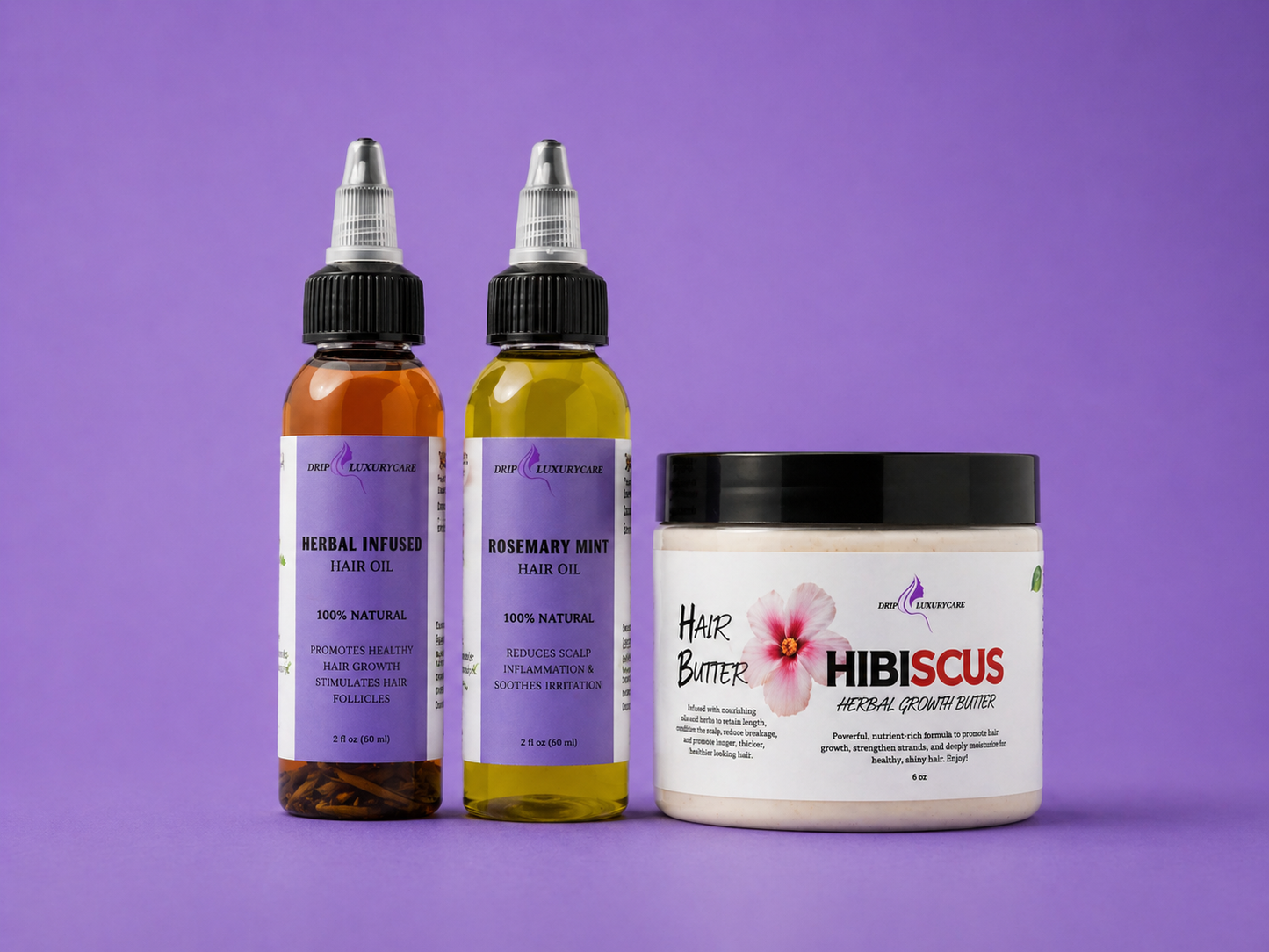 2 HERBAL OILS + HIBISCUS & FENUGREEK BUTTER BUNDLE
